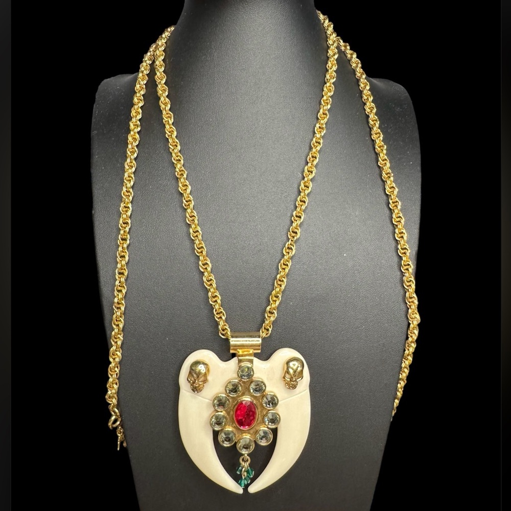 MAWI Gypsy Rani Tusk & Skull Necklace